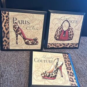 Paris Decor Wall Art Animal Print